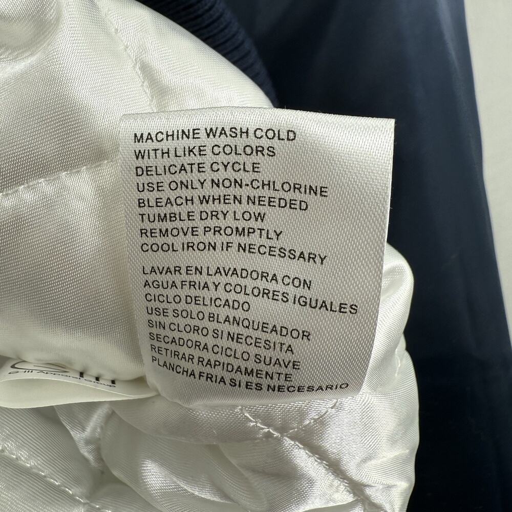 Starter NFL Seattle Seahawks Full Snap Navy White Satin Quilted Jacket Sz Medium - Picture 8 of 11